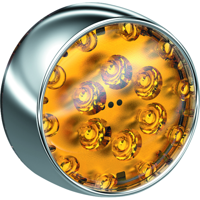 Kuryakyn LED Front Turn Signal Conversion Bullet Style Chrome Bezel Amber Lens