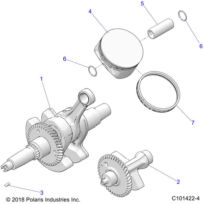 Polaris ATV Crankshaft Kit, Genuine OEM Part 2206356, Qty 1