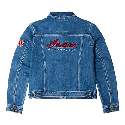 Indian Motorcycle Women's Denim Jacket, Blue - S - 286284502
