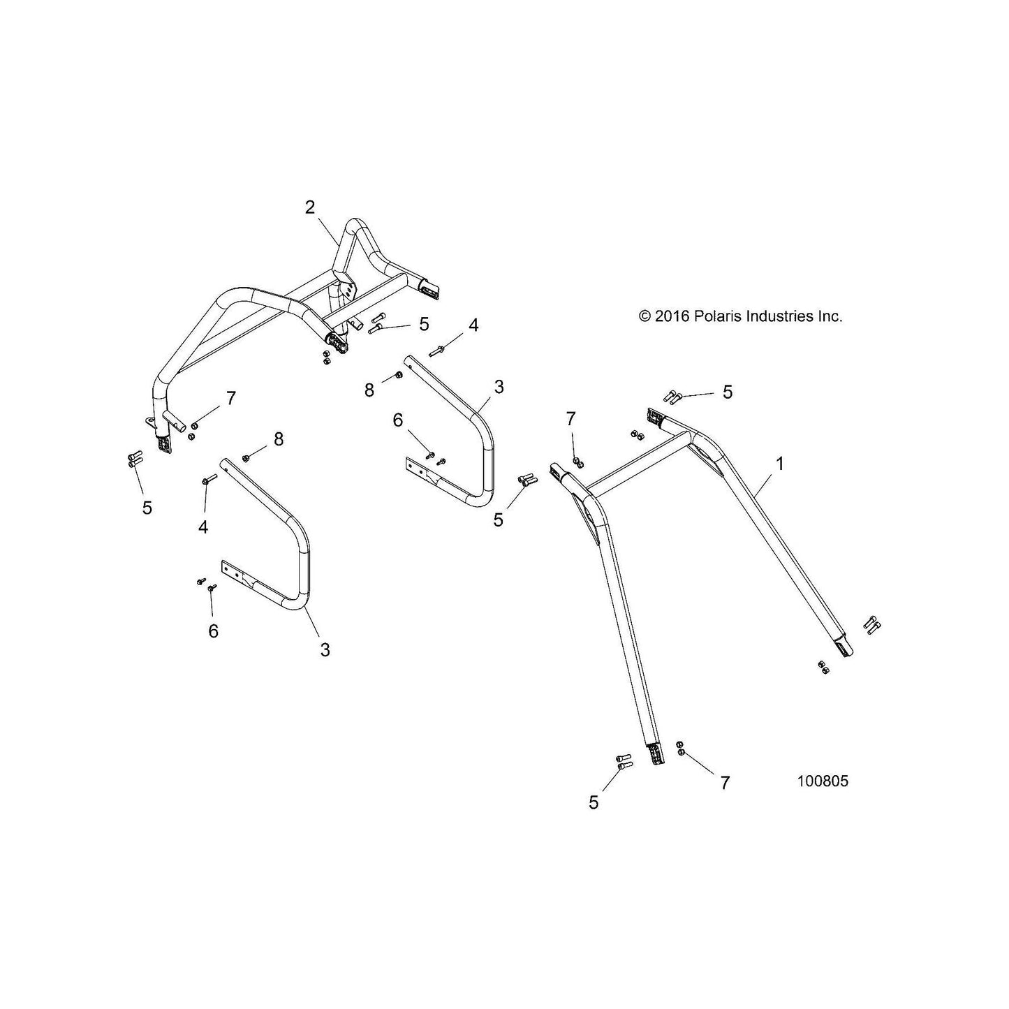 Polaris ATV Bolster Tube, Matte Black, Genuine OEM Part 5339876-458, Qty 1