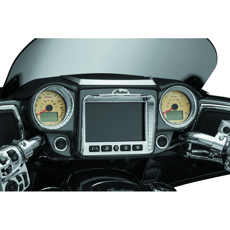 Kuryakyn Aztec Gauge Accent 14-23 Indian Models Chrome