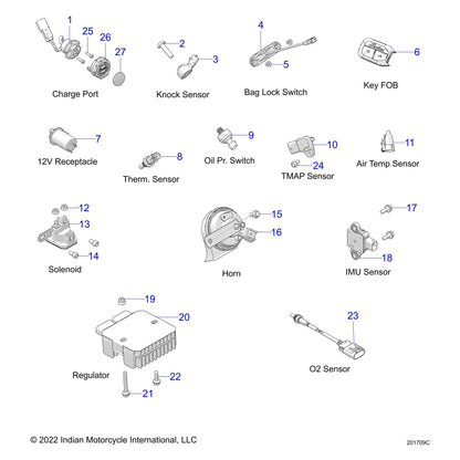 Indian Motorcycle Switch Bag Locks, Horiz, V1, Genuine OEM Part 4019280, Qty 1