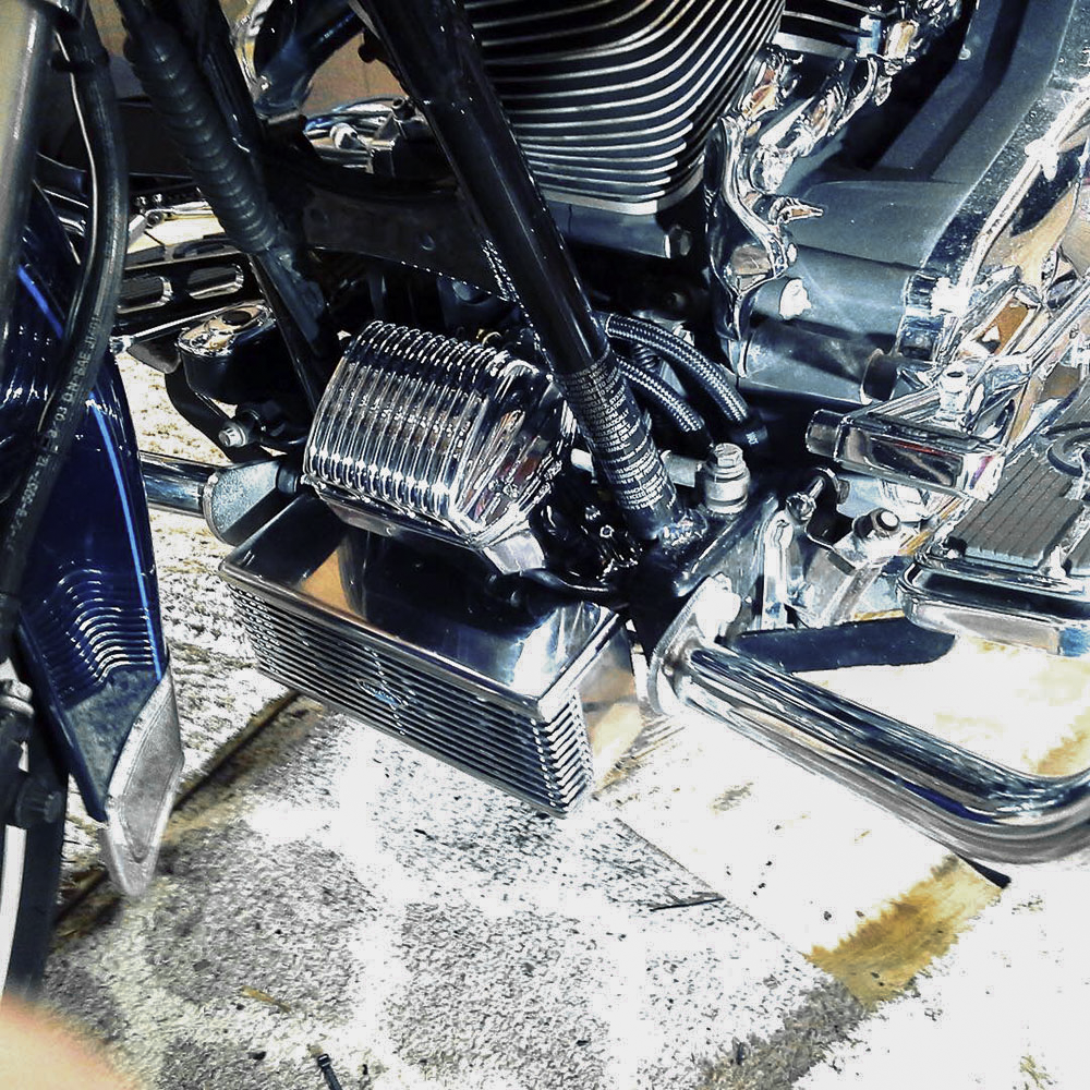 Front Mount Oil Cooler Tc Touring `09 16  Chrome