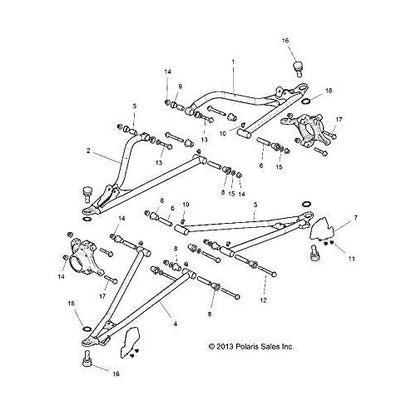 Polaris RZR Control Arm Weld, Lower, Front, Right, 64, Indy Red, Genuine OEM Part 1018827-293, Qty 1