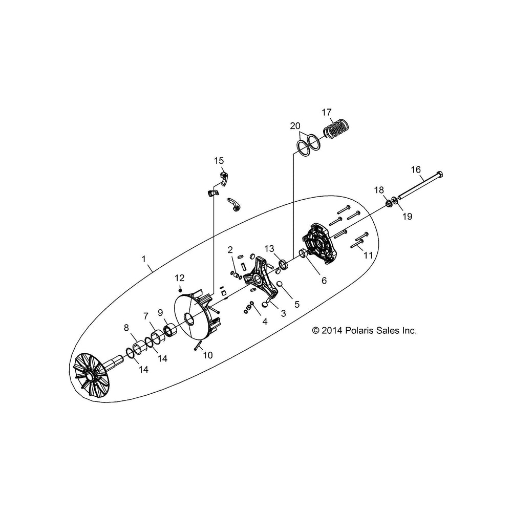 
                      
                        Polaris Ranger Spring Clutch, Genuine OEM Part 7044655, Qty 1
                      
                    