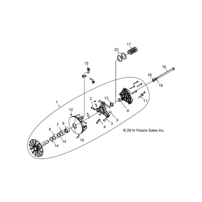 Polaris Ranger Spring Clutch, Genuine OEM Part 7044655, Qty 1