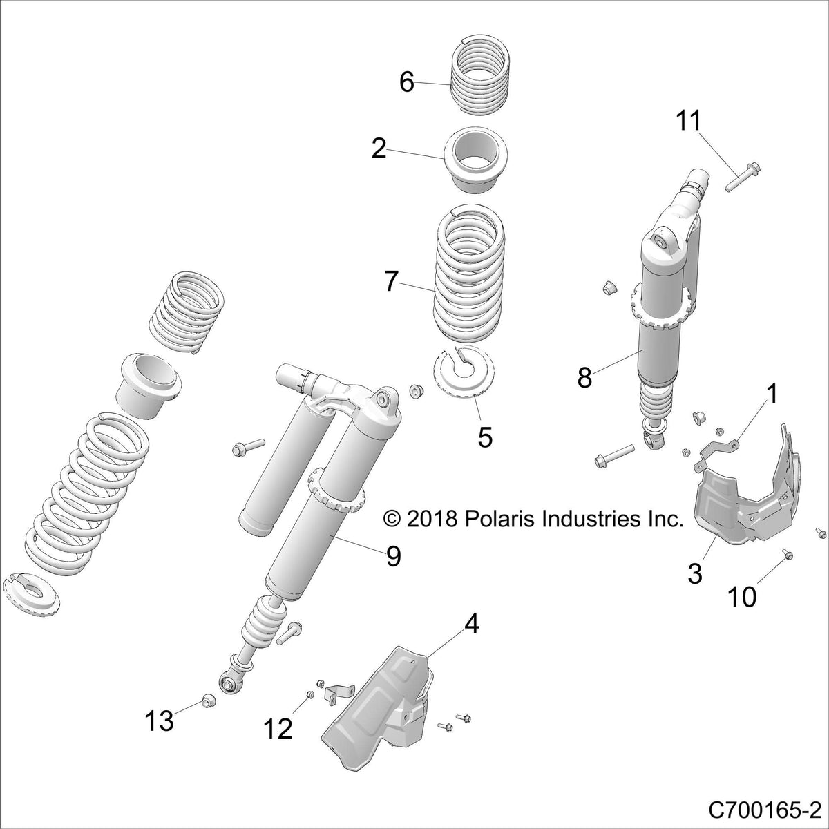 Polaris RZR Main Rear Spring, Indy Red, Genuine OEM Part 7044872-293, Qty 1