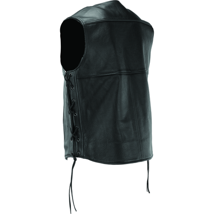 Kuryakyn Leather By River Road Old Skool Leather Vest Black - Large