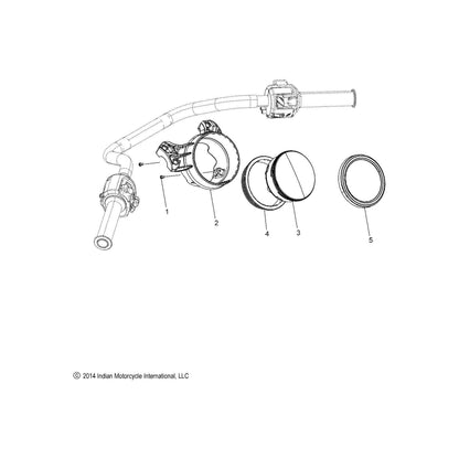Polaris Indian Motorcycle Speedo USB Mount, Black Gloss, Cardinal, Genuine OEM Part 5633908-658, Qty 1