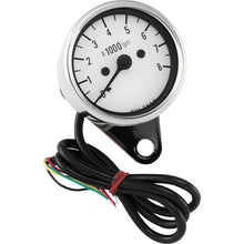 Bikers Choice 2.5 Inch Chrome Mini Tach Universal White Face 8000 RPM