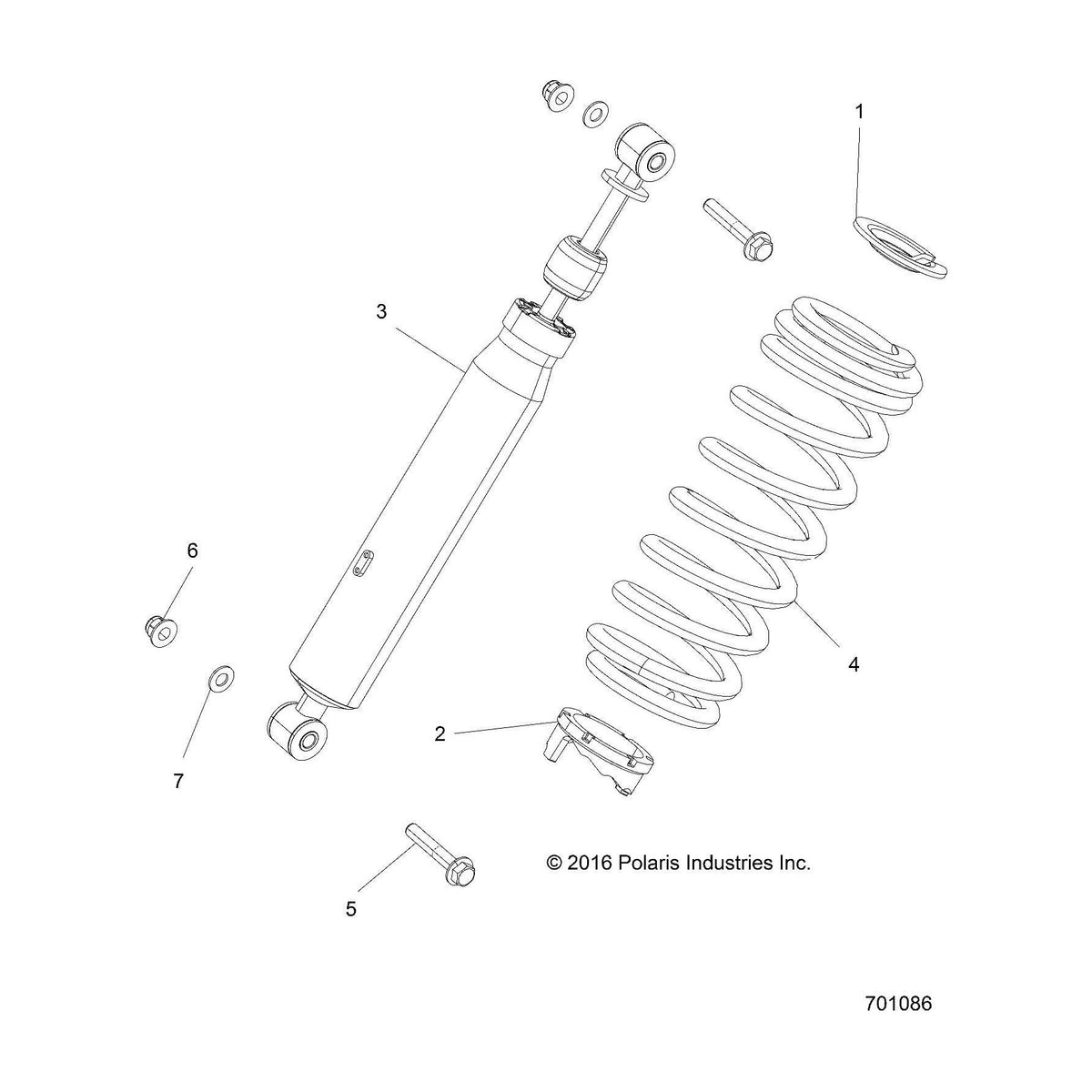 Polaris Ranger Spring 200-350#, Genuine OEM Part 7044702-630, Qty 1