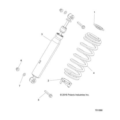 Polaris Ranger Spring 200-350#, Genuine OEM Part 7044702-630, Qty 1