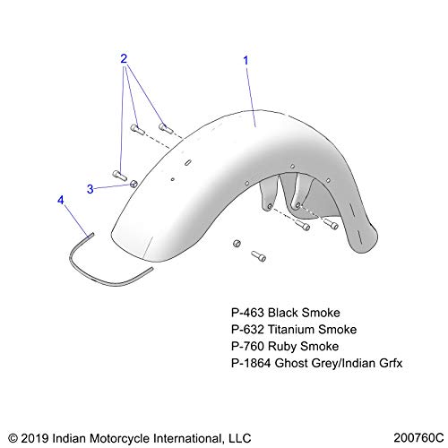
                      
                        Indian Motorcycle Front Fender Assembly, GHSGF, Genuine OEM Part 1024381-1864, Qty 1
                      
                    