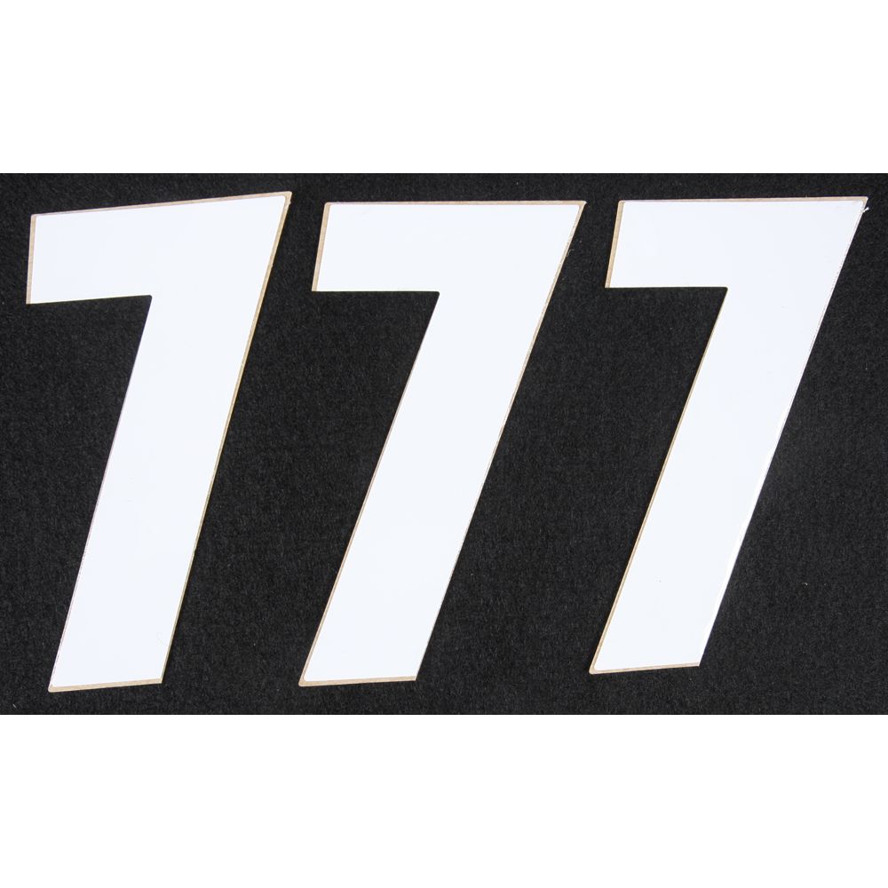 Number 7 White 4" 3/Pk