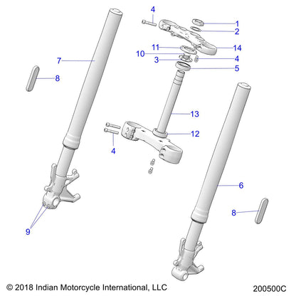Indian Motorcycle Triple Assembly, Lower, Cruiser Black, Genuine OEM Part 1824717-266, Qty 1