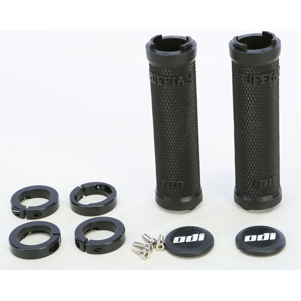 Ruffian No Flange Lock On Grip Black/Black 130mm