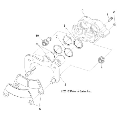Polaris Ranger Caliper Brake Assembly, Right, 1.19 in, Genuine OEM Part 1911429, Qty 1