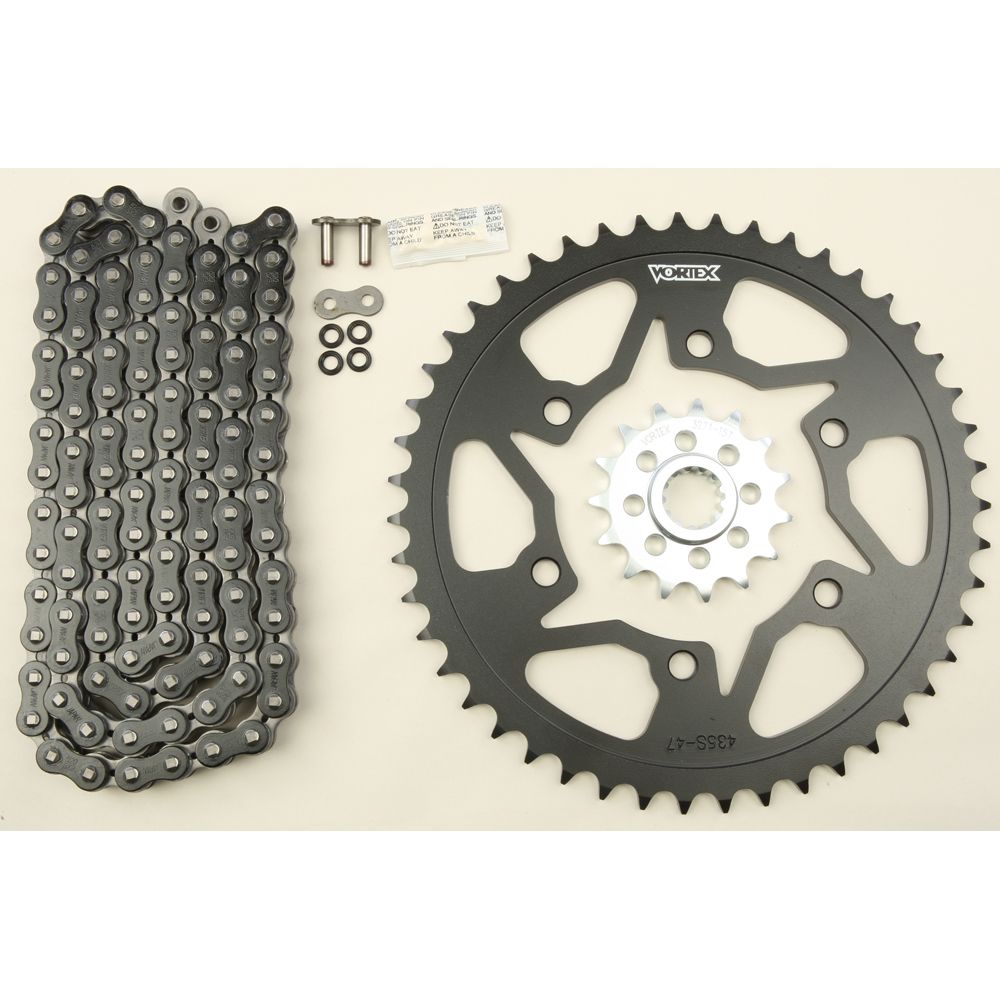 Sprocket/Chain Kit Stl/Stl 15/47t Sil Sx3 520 114l Blk