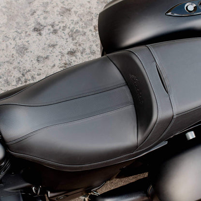 Indian Motorcycle All-Weather Vinyl Rogue Seat, Black - 2883663-VBA
