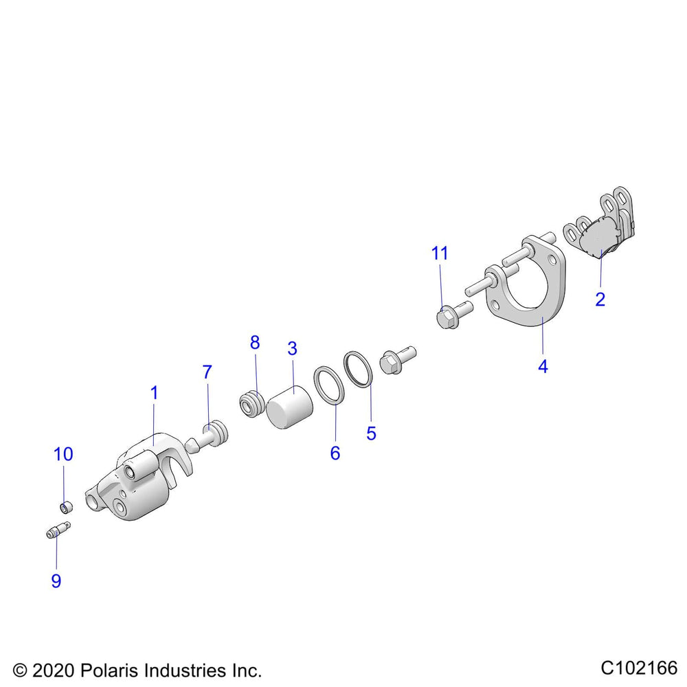 
                      
                        Polaris ATV Brake Caliper Assembly, Front, Right, Genuine OEM Part 1911151, Qty 1
                      
                    