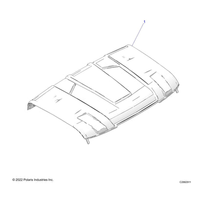 Polaris RANGER Roof Lock & Ride Sport, Poly, Black, 3-Seat Combination, Sun Visor for Specific 1000, XP 1000, 570, XP 570, XP 900, XP Kinetic, Pro XD Models and More, Weather Protection - 2882911