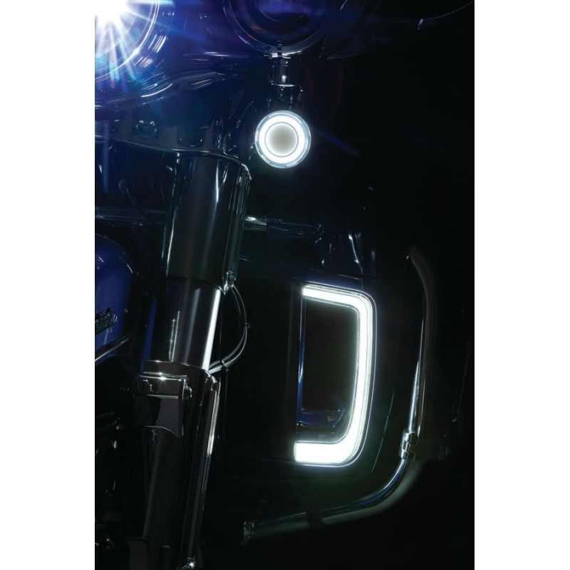 Kuryakyn Tracer L.E.D. Front Turn Signal Insert, White/Amber Light, Smoke Lens 1157