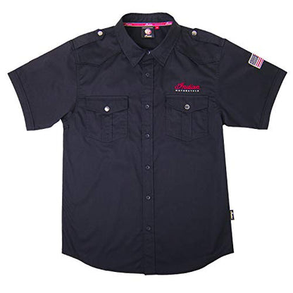 Indian Motorcycle Men's Short-Sleeve Casual Shirt, Black - 2863698