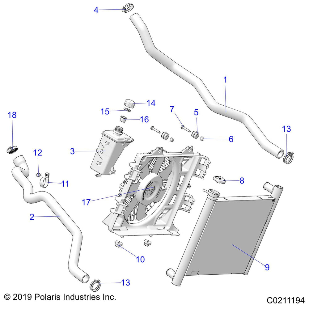 
                      
                        Polaris ATV Radiator, 25 mm Fittings, Genuine OEM Part 1240404, Qty 1
                      
                    