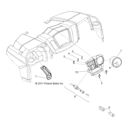 Polaris Ranger Cluster Assembly, CPIA3, Blue, Genuine OEM Part 3280632, Qty 1