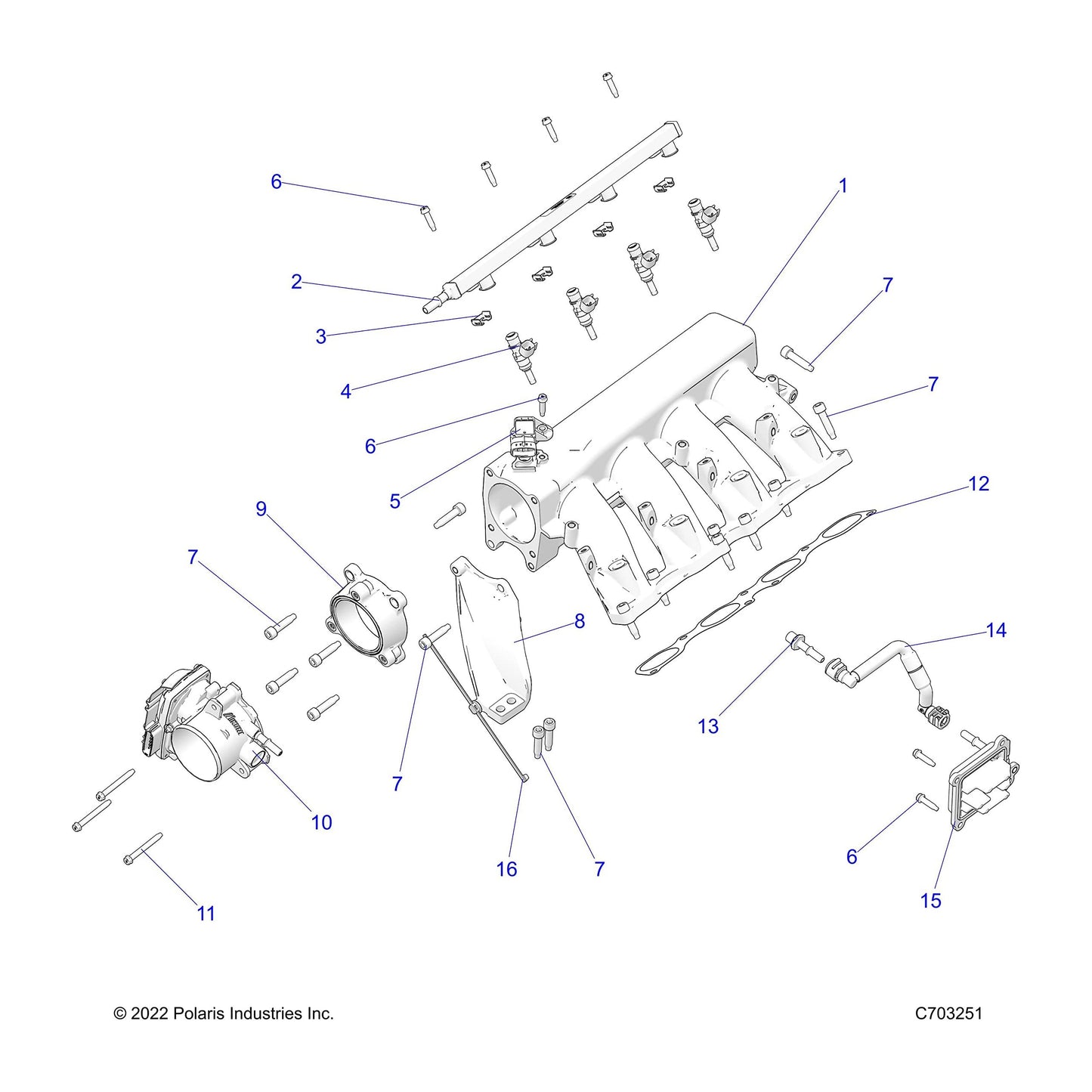 Polaris RZR RAIL-FUEL, Genuine OEM Part 2521833, Qty 1