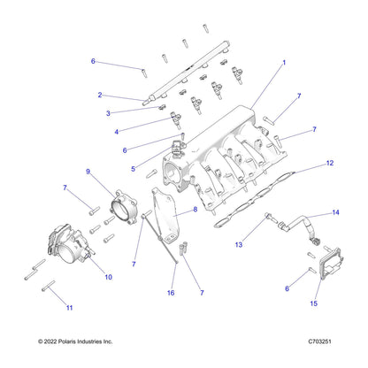 Polaris RZR RAIL-FUEL, Genuine OEM Part 2521833, Qty 1