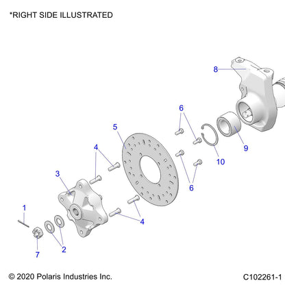 Polaris ATV Steering Knuckle, Machined, Left, Genuine OEM Part 5139686, Qty 1