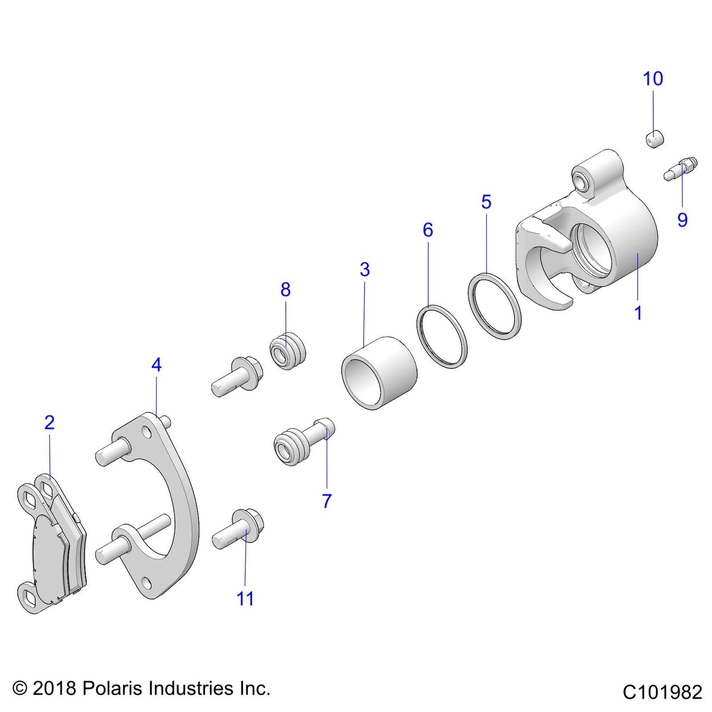 Polaris ATV Caliper Mount Assembly, Genuine OEM Part 1911225, Qty 1