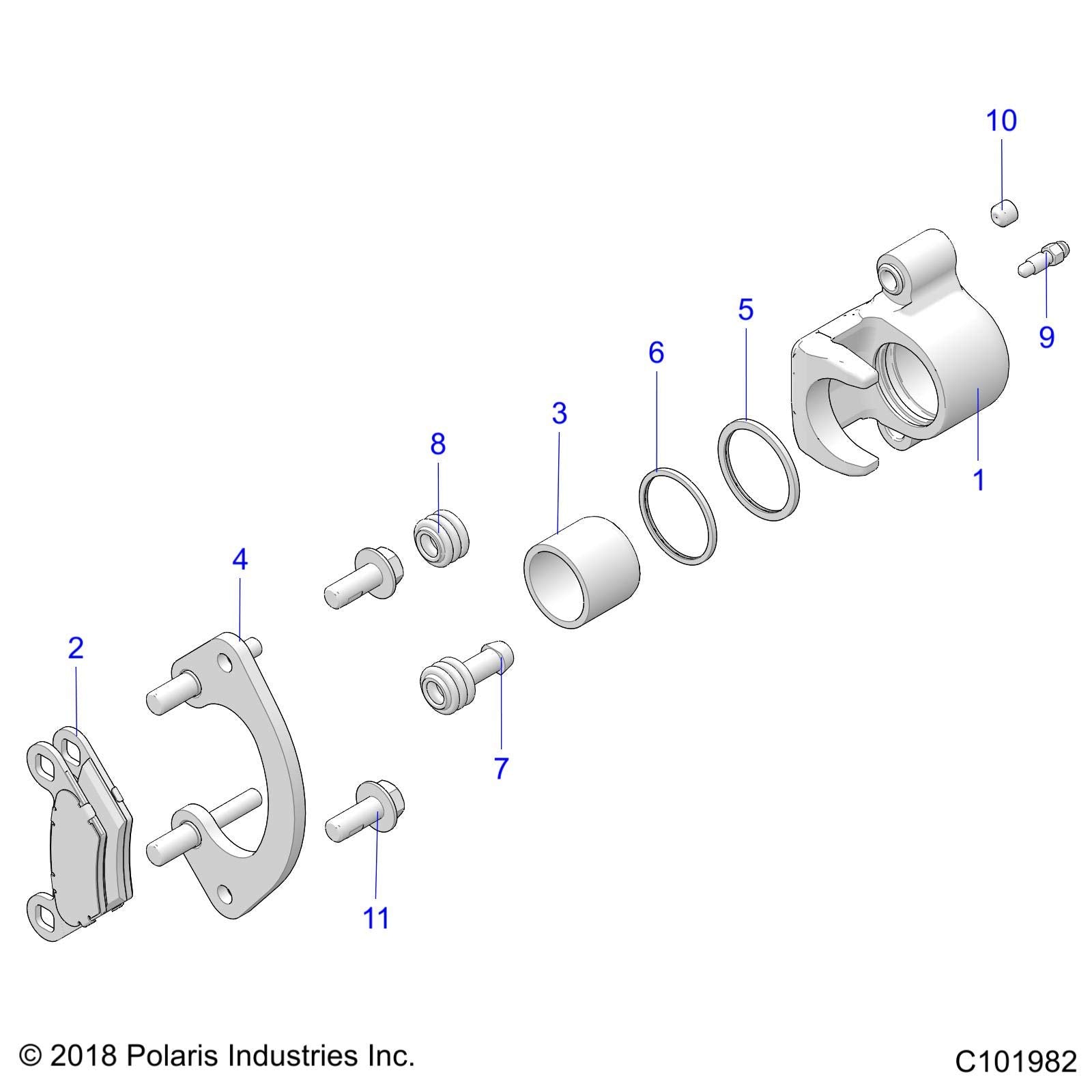 Polaris ATV Caliper Mount Assembly, Genuine OEM Part 1911225, Qty 1