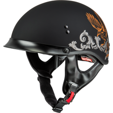 Hh 65 Corvus Helmet W/Peak Matte Black/Silver/Orange Lg