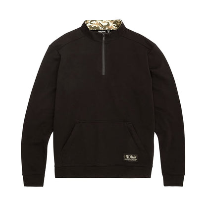 Indian Motorcycle Men's Camo Lined Quarter Zip, Black - S - 286297202