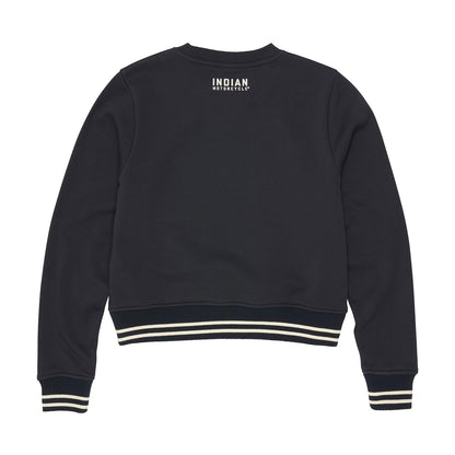 Indian Motorcycle Women's Cropped Retro Top, Navy - 2XL - 286479812