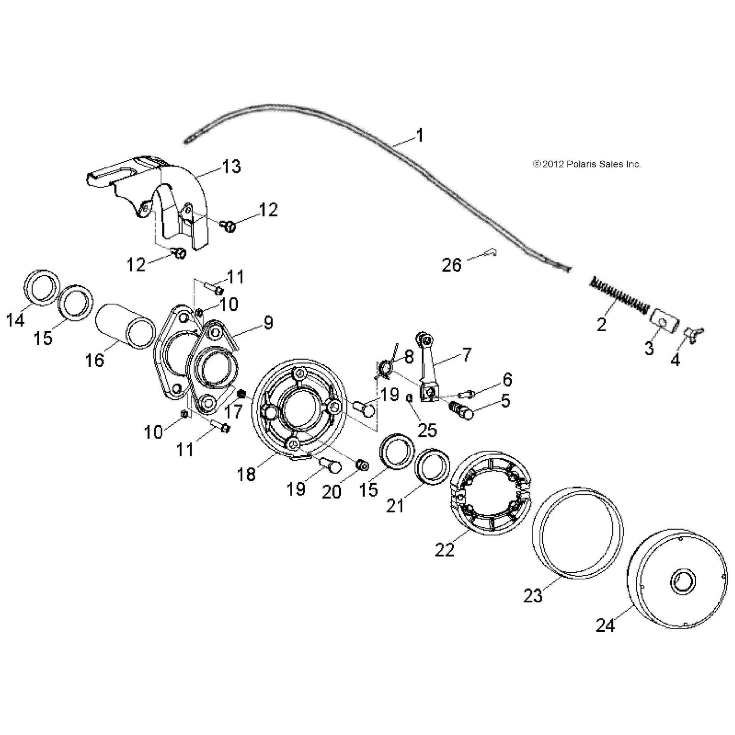 Polaris ATV HOUSING-REAR AXLE,PRED 50,SLVR, Genuine OEM Part 0453912-385, Qty 1