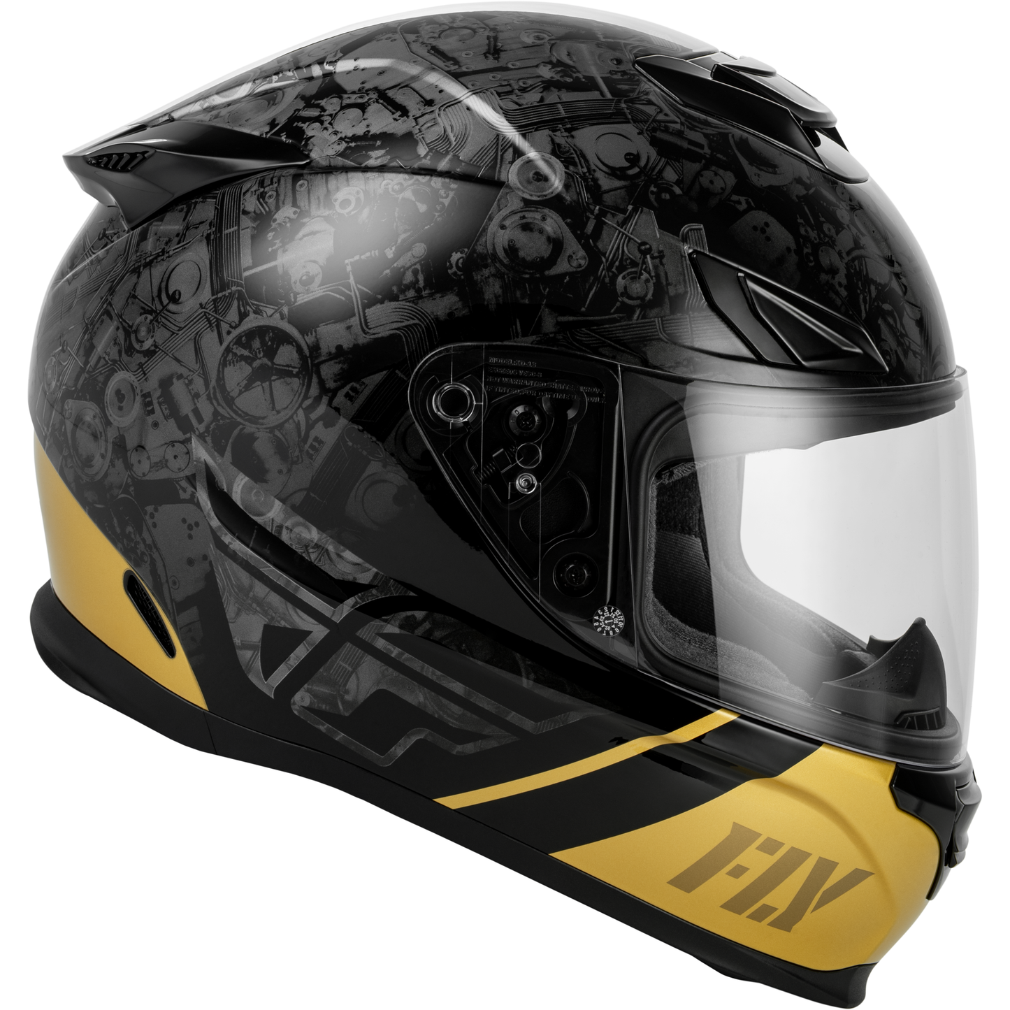 Sentinel Mech Helmet Black/Grey/Gold Md