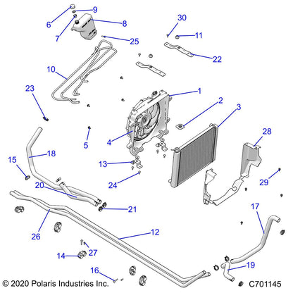 Polaris Ranger Core Radiator Assembly, Genuine OEM Part 1240664, Qty 1