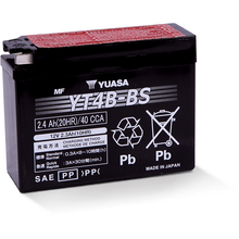 Yuasa YT4B-BS Maintenance Free AGM 12-Volt Battery w/Bottle