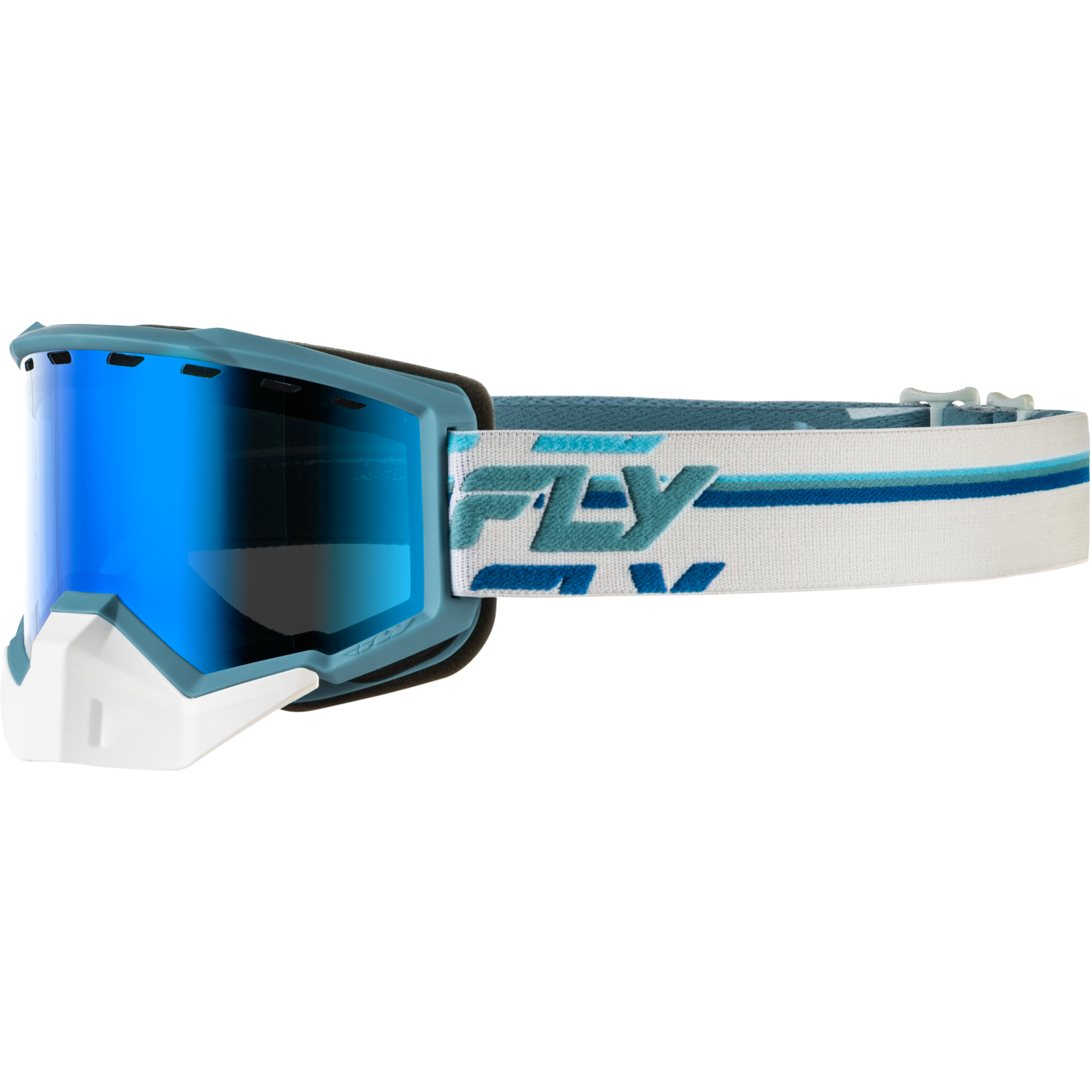 Focus Snow Goggle Whte/Blue W/Blue Mirror/Blue Lens