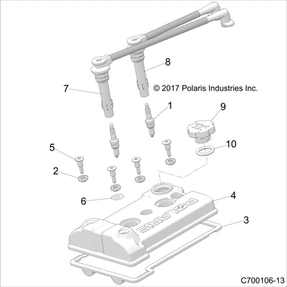 Polaris RZR PTO Sparkplug Wire, Genuine OEM Part 4017695, Qty 1