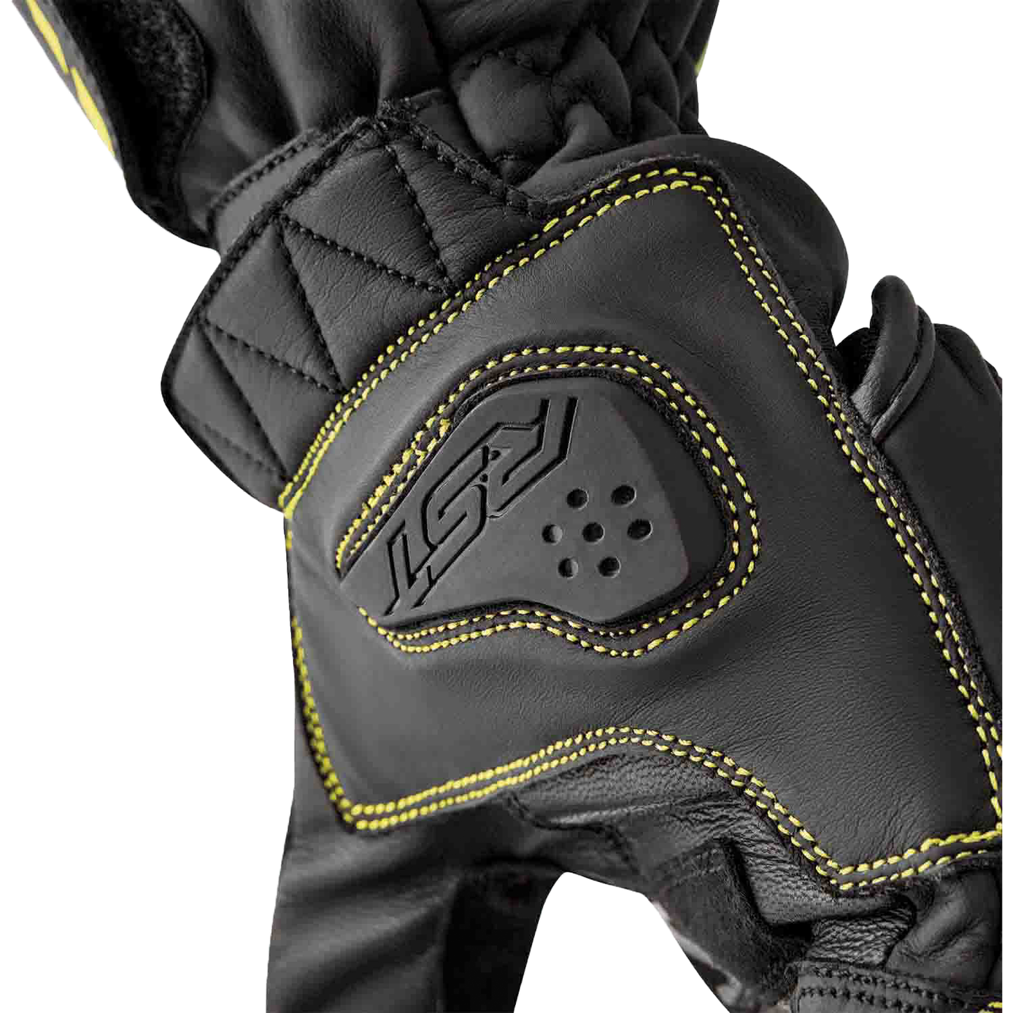 S1 Glove Blk/Flo Yel Leather Sm