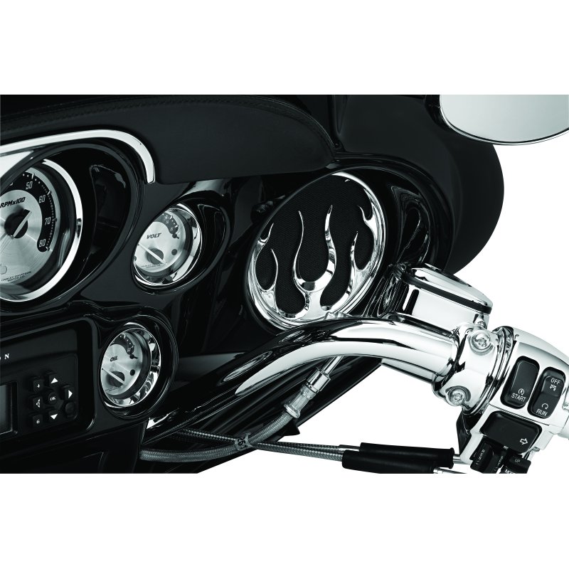 Kuryakyn Flame Speaker Grills Chrome
