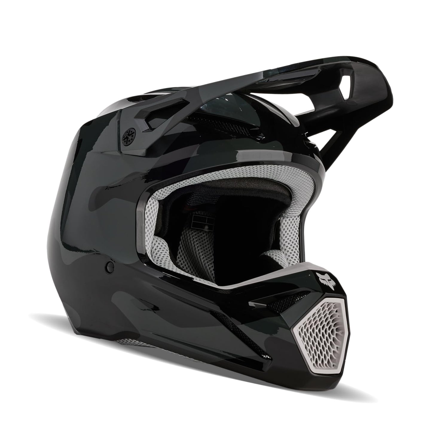 Fox Racing V1 MOTOCROSS HELMET, BNKR BLACK CAMO, X-Small
