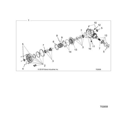 Polaris Front Differential Gearcase Assembly for 2020 RANGER XP 1000 NorthStar and CREW XP 1000 NorthStar Models, High Performance, Excellent Traction, Durable Design, OEM UTV Part - 1334310