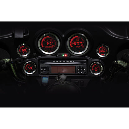 Hd 02 Series Gauge Kit Silver Bezel Oil Temp