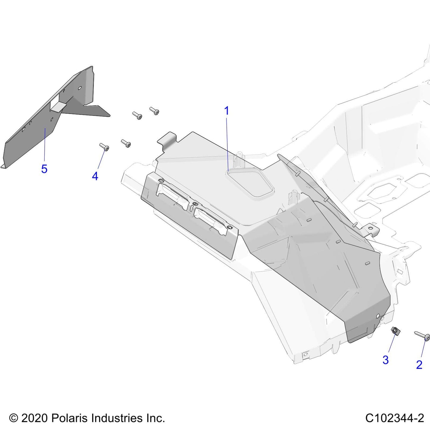 Polaris ATV ASM-Shield, Fender, Genuine OEM Part 1263543, Qty 1