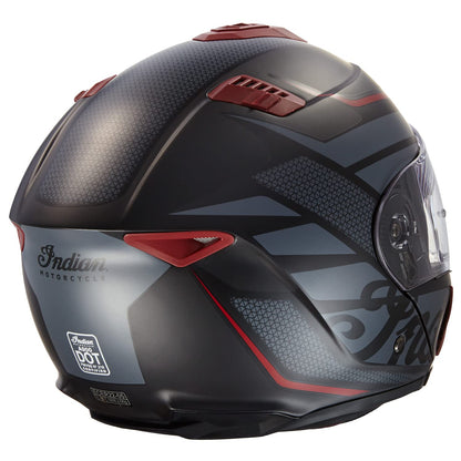 Indian Motorcycle Full Face Modular Helmet with Flip Up Dual Sunvisor for Adults, Matte Black, Bluetooth Compatible, Quick Release Strap, DOT Approved Helmet, for Men and Women, XS - 286089501